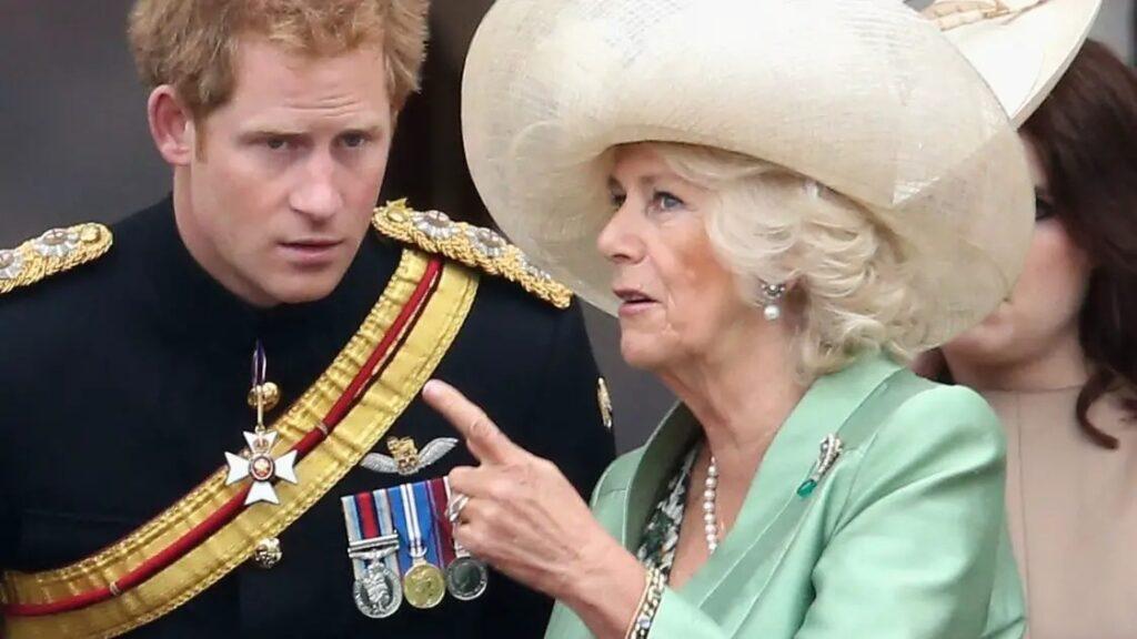 Camilla the Queen with Prince Harry